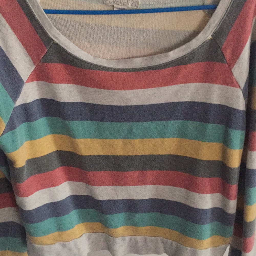Forever 21 Cropped Striped Sweater
